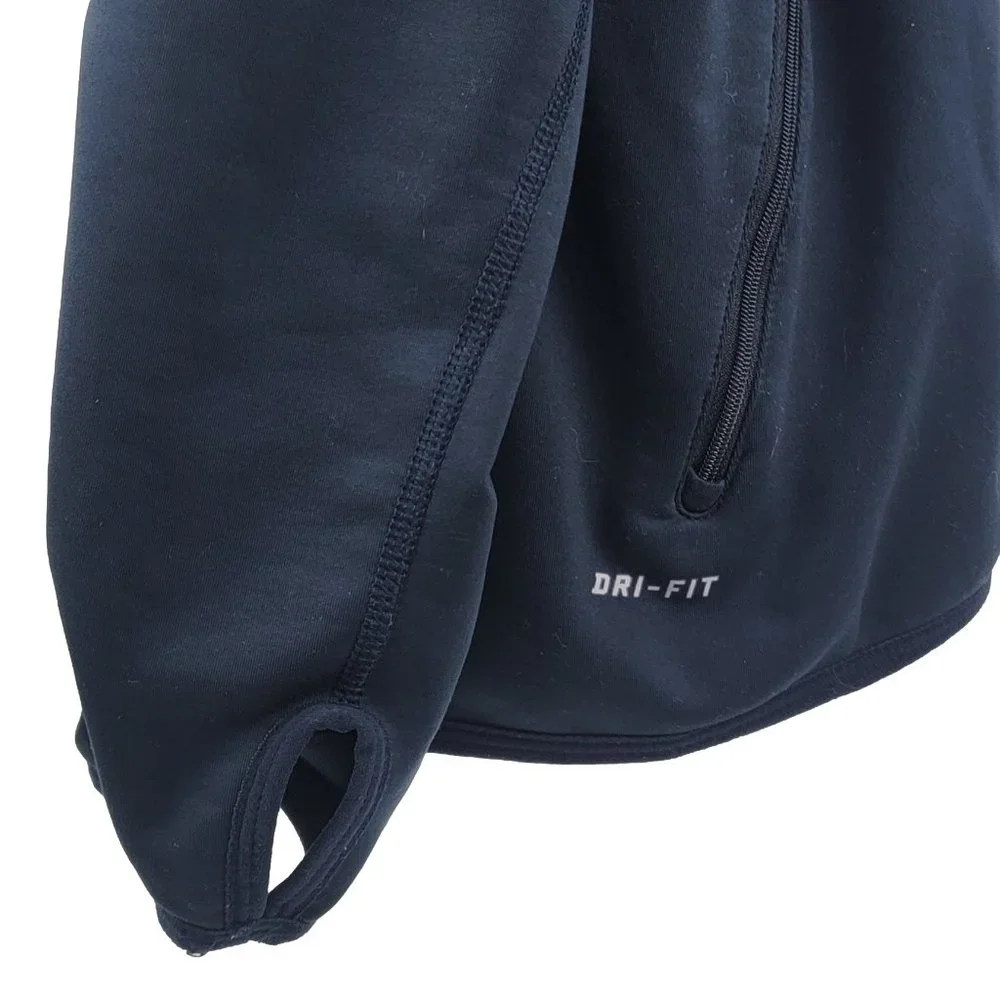Nike Running Jacket Mens XXL Cold Weather Thermal Full Zip Thumb Holes Navy Blue